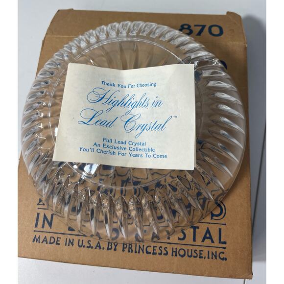 Vintage Princess House Highlights Lead Crystal Serving Dish # 870 - with Box - Picture 5 of 7